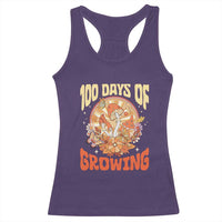 100th Day Of School Teacher Racerback Tank Top 100 Days Of Growing Retro Groovy Mushroom
