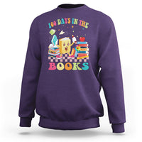 100th Day Of School Sweatshirt 100 Days In The Books Reading Bookworm - Wonder Print Shop