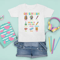 God Says I Am 100 Days Of School Christ T Shirt For Kid - Wonder Print Shop
