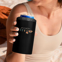 Inspirational Quote 4 in 1 Can Cooler Tumbler Give Yourself Time Butterfly Motivational