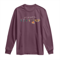 Inspirational Quote Long Sleeve Shirt Give Yourself Time Butterfly Motivational