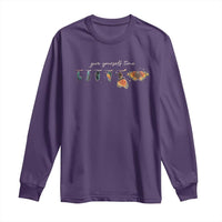 Inspirational Quote Long Sleeve Shirt Give Yourself Time Butterfly Motivational