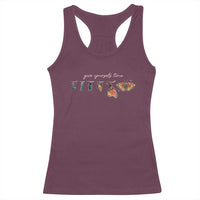 Inspirational Quote Racerback Tank Top Give Yourself Time Butterfly Motivational