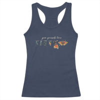 Inspirational Quote Racerback Tank Top Give Yourself Time Butterfly Motivational