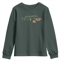 Inspirational Quote Youth Sweatshirt Give Yourself Time Butterfly Motivational