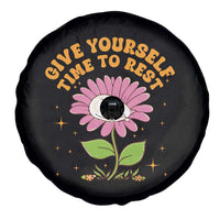 Give Yourself Time To Rest Spare Tire Cover Cute Cat Sleep Mental Health