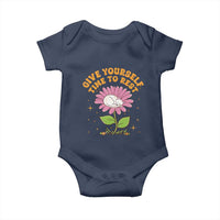 Give Yourself Time To Rest Baby Onesie Cute Cat Sleep Mental Health