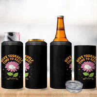 Give Yourself Time To Rest 4 in 1 Can Cooler Tumbler Cute Cat Sleep Mental Health