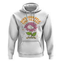 Give Yourself Time To Rest Hoodie Cute Cat Sleep Mental Health
