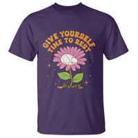 Give Yourself Time To Rest T Shirt Cute Cat Sleep Mental Health