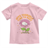 Give Yourself Time To Rest Toddler T Shirt Cute Cat Sleep Mental Health