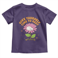 Give Yourself Time To Rest Toddler T Shirt Cute Cat Sleep Mental Health