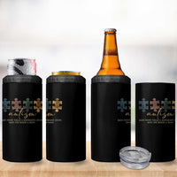 Autism 4 in 1 Can Cooler Tumbler Fingerprint Autism Each One Makes A Mark