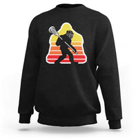 Funny Retro Bigfoot Lacrosse Player Sweatshirt - Wonder Print Shop