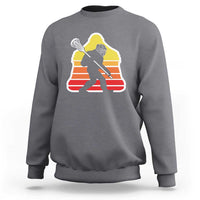 Funny Retro Bigfoot Lacrosse Player Sweatshirt - Wonder Print Shop