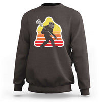 Funny Retro Bigfoot Lacrosse Player Sweatshirt - Wonder Print Shop