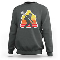 Funny Retro Bigfoot Lacrosse Player Sweatshirt - Wonder Print Shop