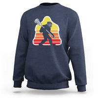 Funny Retro Bigfoot Lacrosse Player Sweatshirt - Wonder Print Shop
