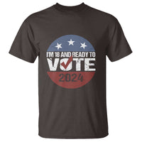 Vote 2024 T Shirt 18 and Ready To Vote First Time Voter - Wonder Print Shop