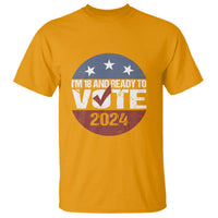 Vote 2024 T Shirt 18 and Ready To Vote First Time Voter - Wonder Print Shop