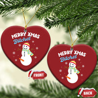 Merry Xmas Bitches Christmas Ornament Naughty Dirty Carrot Snowman - Wonder Print Shop