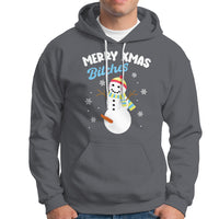 Merry Xmas Bitches Naughty Dirty Carrot Snowman Ugly Christmas Hoodie - Wonder Print Shop
