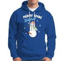 Merry Xmas Bitches Naughty Dirty Carrot Snowman Ugly Christmas Hoodie - Wonder Print Shop