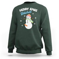 Merry Xmas Bitches Naughty Dirty Carrot Snowman Ugly Christmas Sweatshirt - Wonder Print Shop