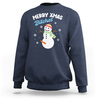 Merry Xmas Bitches Naughty Dirty Carrot Snowman Ugly Christmas Sweatshirt - Wonder Print Shop