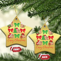 Funny Capybara Xmas Christmas Ornament Cute Capy Coquette Bow - Wonder Print Shop