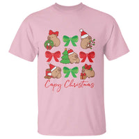 Funny Capybara Christmas T Shirt Cute Capy Coquette Bow - Wonder Print Shop