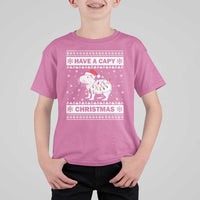 Funny Capybara Christmas T Shirt For Kid Have A Capy Christmas Light - Wonder Print Shop