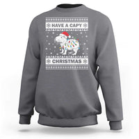 Funny Capybara Christmas Sweatshirt Have A Capy Christmas Light - Wonder Print Shop