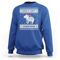 Funny Capybara Christmas Sweatshirt Have A Capy Christmas Light - Wonder Print Shop