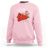 Funny Capybara Christmas Sweatshirt Don't Worry Be Capy - Wonder Print Shop