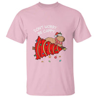 Funny Capybara Christmas T Shirt Don't Worry Be Capy - Wonder Print Shop