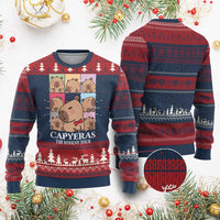 Funny Capybara Xmas Ugly Christmas Sweater Capyeras The Rodent Tour - Wonder Print Shop