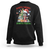 Funny Christmas Raccoon Sweatshirt Sorta Merry Sorta Feral Merry Trashmas - Wonder Print Shop