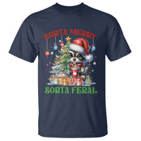 Funny Christmas Raccoon T Shirt Sorta Merry Sorta Feral Merry Trashmas - Wonder Print Shop