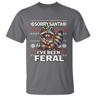 Funny Christmas Raccoon T Shirt Sorry Santa I've Been Feral - Wonder Print Shop