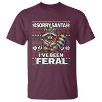 Funny Christmas Raccoon T Shirt Sorry Santa I've Been Feral - Wonder Print Shop