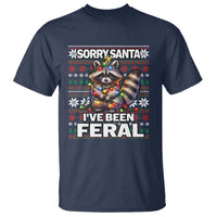 Funny Christmas Raccoon T Shirt Sorry Santa I've Been Feral - Wonder Print Shop