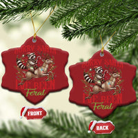 Funny Xmas Raccoon Christmas Ornament Sorry Santa I've Been Feral Reindeer - Wonder Print Shop