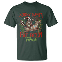 Funny Christmas Raccoon T Shirt Sorry Santa I've Been Feral Reindeer - Wonder Print Shop