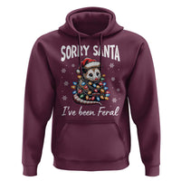 Funny Christmas Opossum Hoodie Sorry Santa I've Been Feral