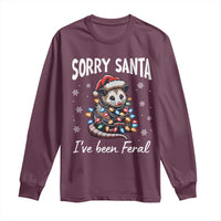 Funny Christmas Opossum Long Sleeve Shirt Sorry Santa I've Been Feral