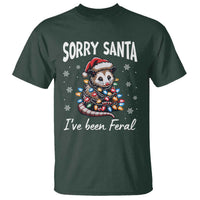 Funny Christmas Opossum T Shirt Sorry Santa I've Been Feral - Wonder Print Shop