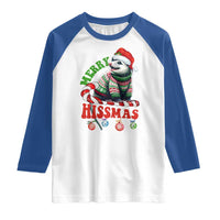 Funny Christmas Opossum Raglan Shirt Merry Hissmass