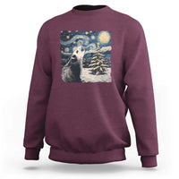 Christmas Starry Night Opossum Sweatshirt - Wonder Print Shop