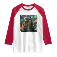 Christmas Starry Night Raccoon Raglan Shirt